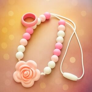 Baby & Toddler Silicone Necklace and Ring Set – Sensory-Friendly, BPA-Free, Safe